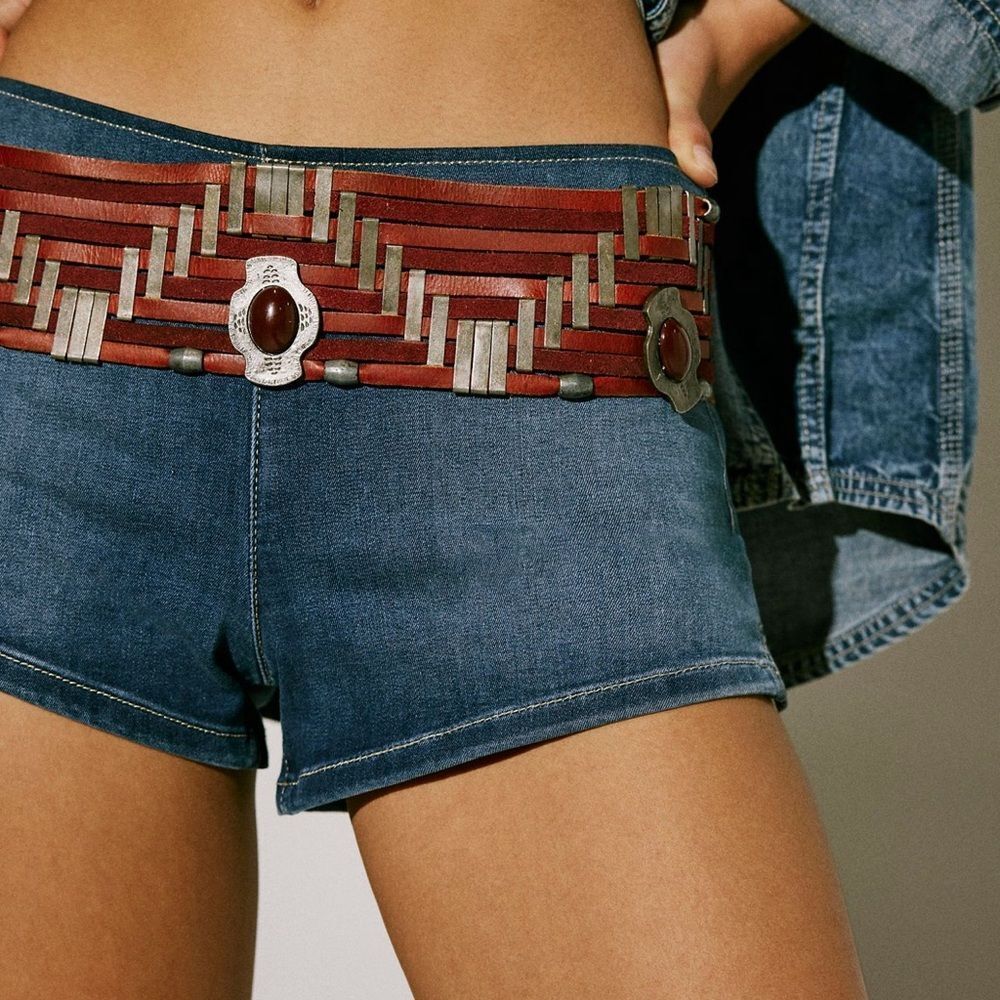 Free People Bonita Leather Wrap Belt in Artemis
